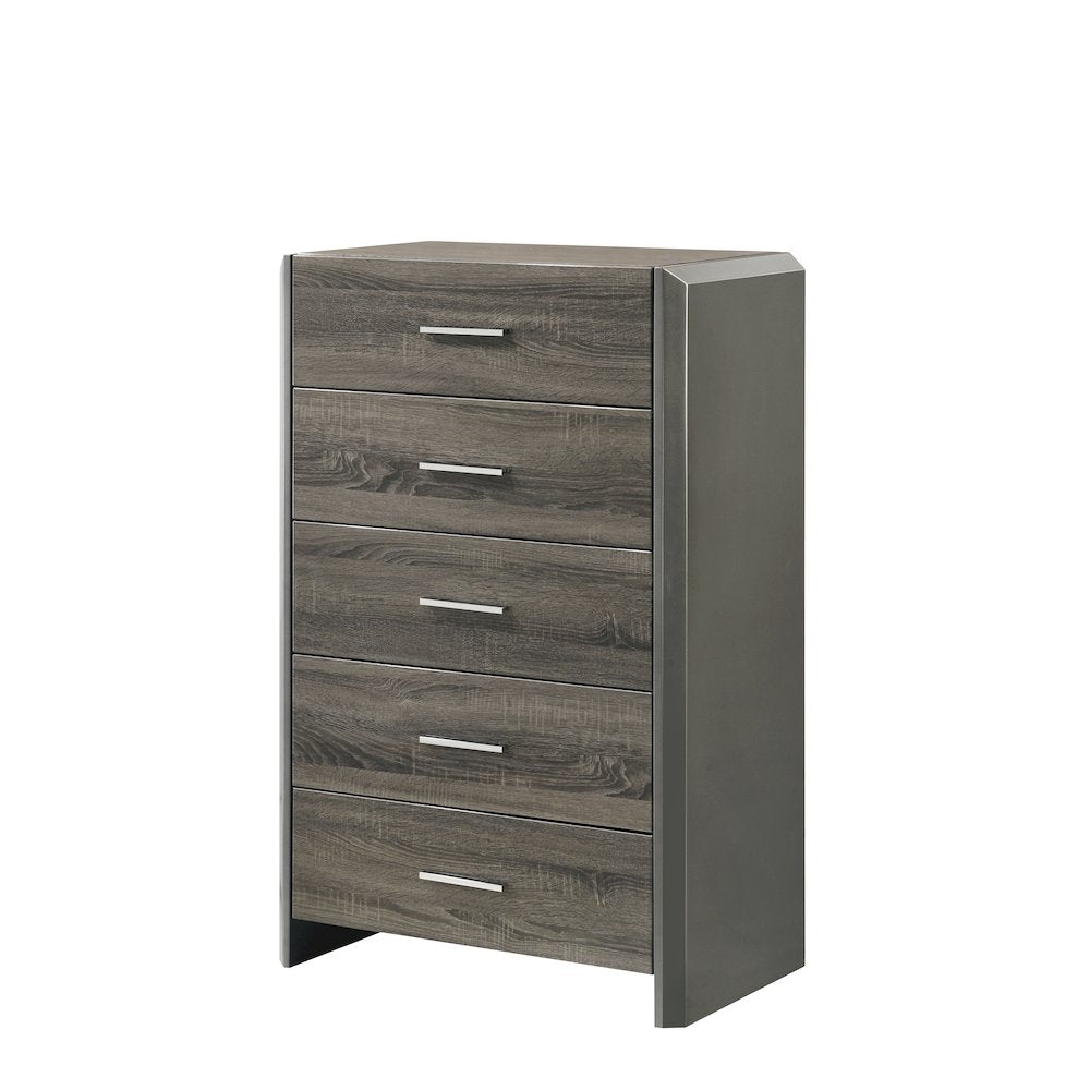Venice Gray Platform 5-Piece Bedroom Set, King