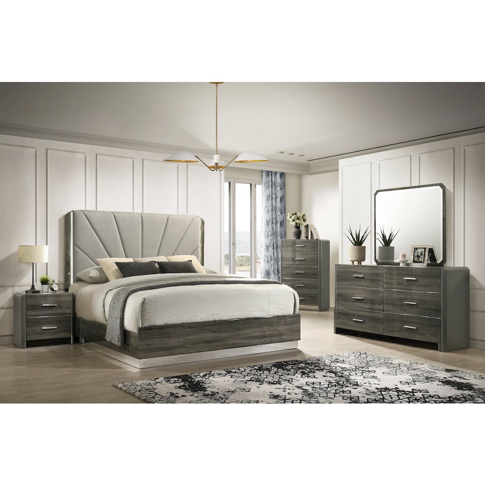 Venice Gray Platform 5-Piece Bedroom Set, Queen