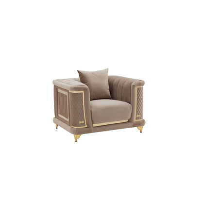 Kate Contemporary Arm Chair with Gold Detailing