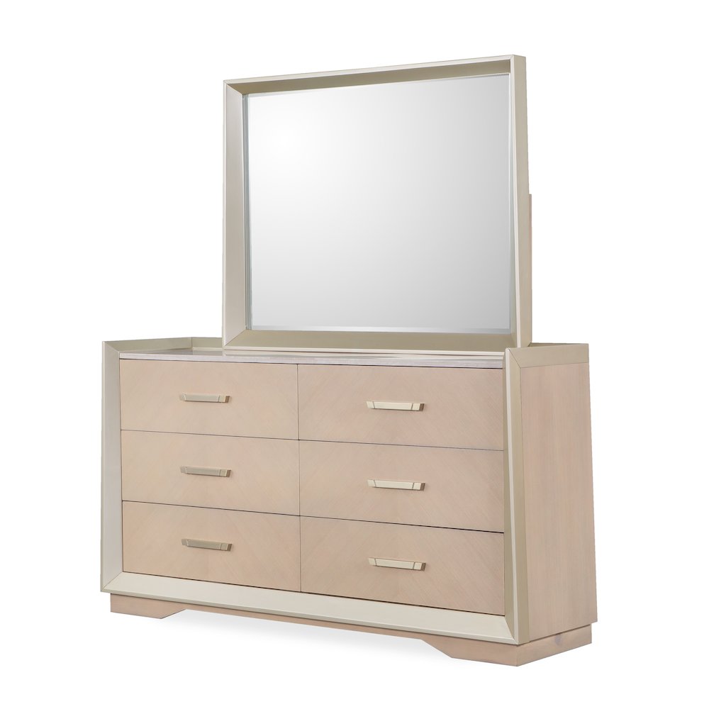 Milan Contemporary Champagne 4-Piece Bedroom Set, King