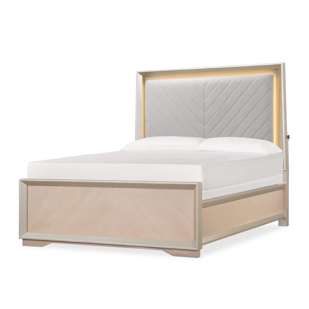 Milan Contemporary Champagne 5-Piece Bedroom Set, King