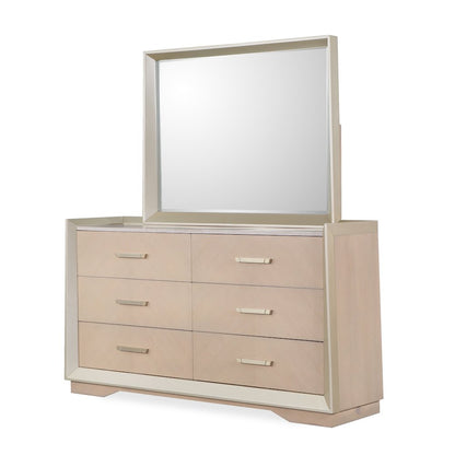Milan Contemporary Champagne 4-Piece Bedroom Set, Queen