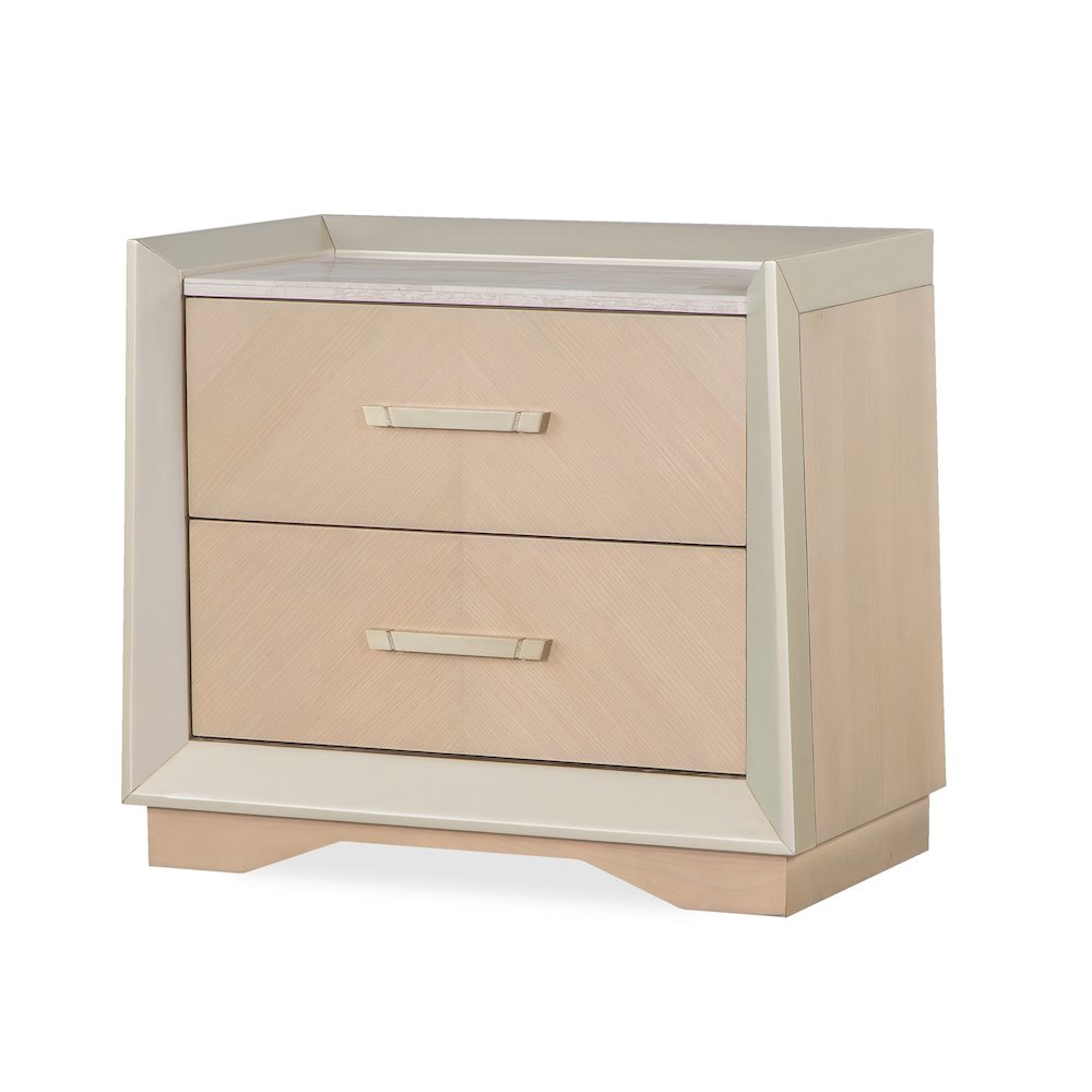 Milan Contemporary Champagne 4-Piece Bedroom Set, Queen