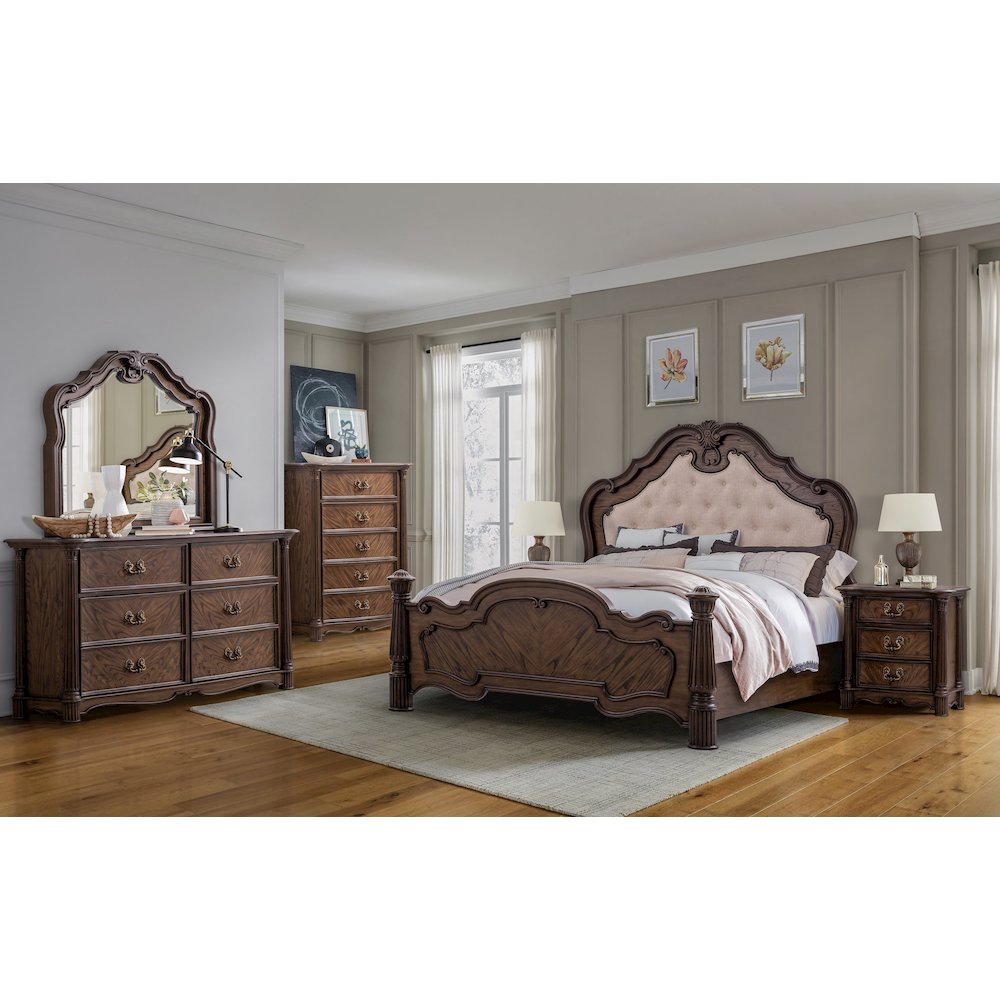 Nicole Ornate 5-Piece Bedroom Set, King