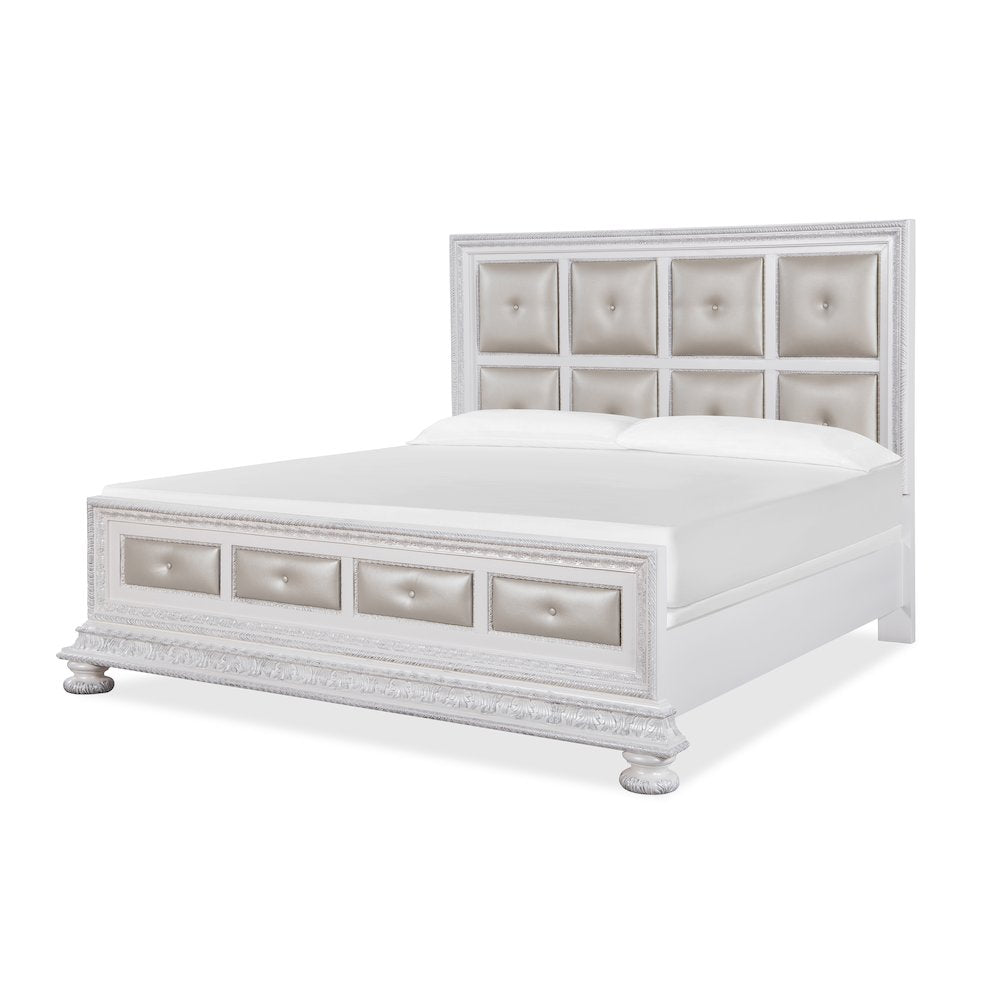 Penta White/ Champagne 4-Piece Bedroom Set, King