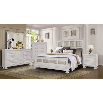 Penta White/ Champagne 5-Piece Bedroom Set, King