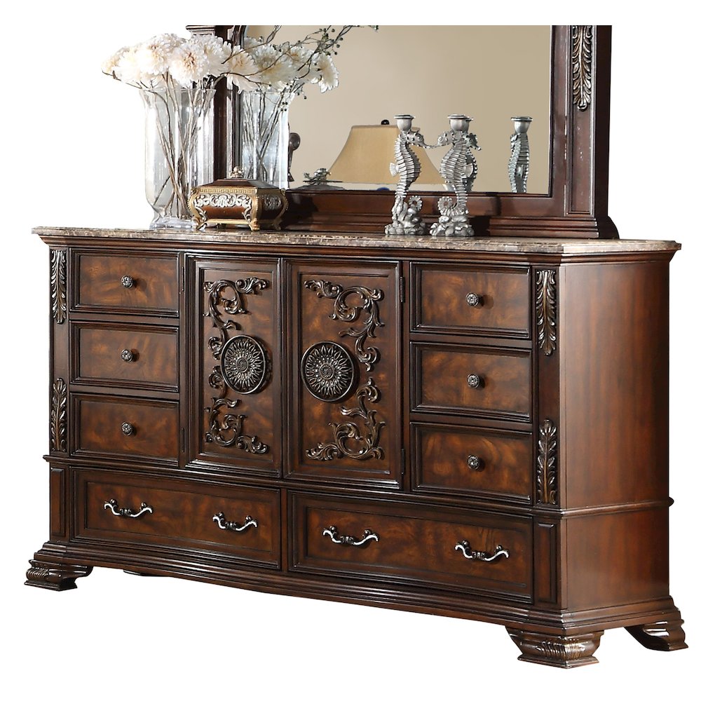 Santa Monica Cherry Brown 5-Piece Bedroom Set, Queen