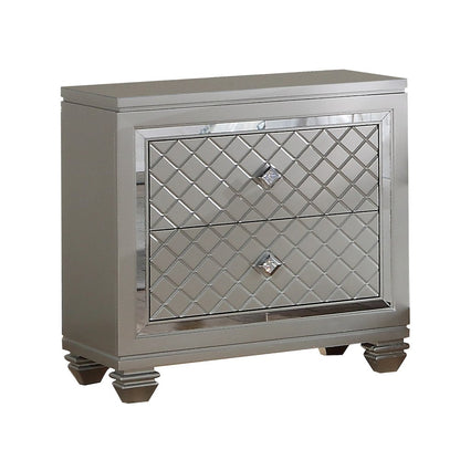 Shiney Silver 5-Piece Bedroom Set with LED Lighting, Queen