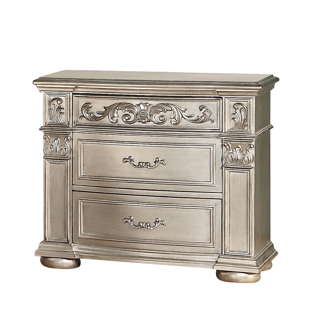 Platinum Silver 4-Piece Bedroom Set, Queen