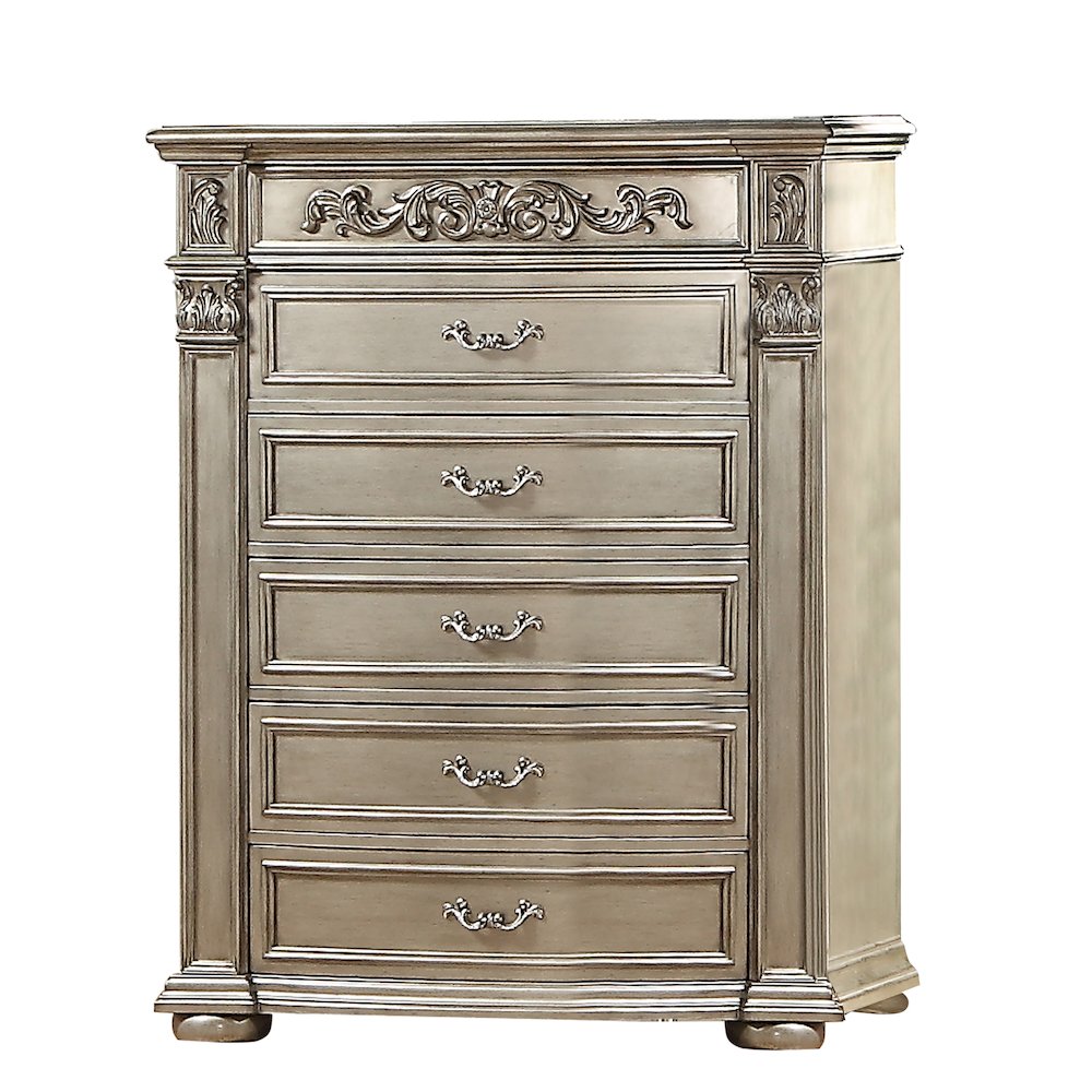 Platinum Silver 5-Piece Bedroom Set, Queen