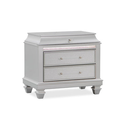Sabrina Silver 5-Piece Bedroom Set with LED Lighting, King