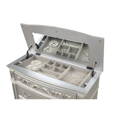 Valentina Silver 5-Piece Bedroom Set with LED Lighting, King