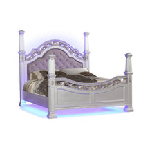 Valentina Silver 5-Piece Bedroom Set with LED Lighting, Queen