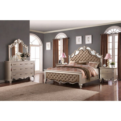 Sonia Beige Tufted 4-Piece Bedroom Set, King
