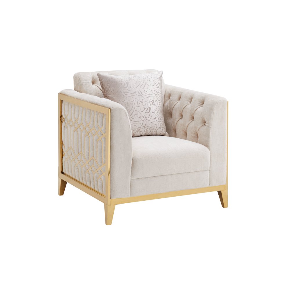 Stella Modern Arm Chair with Gold Accents
