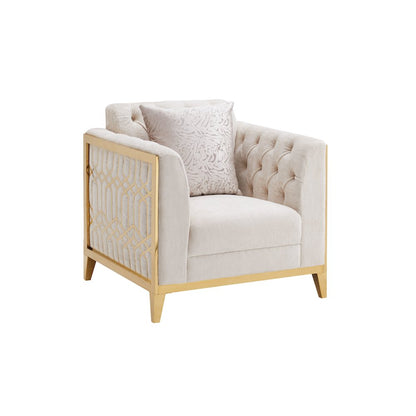 Stella Modern Arm Chair with Gold Accents