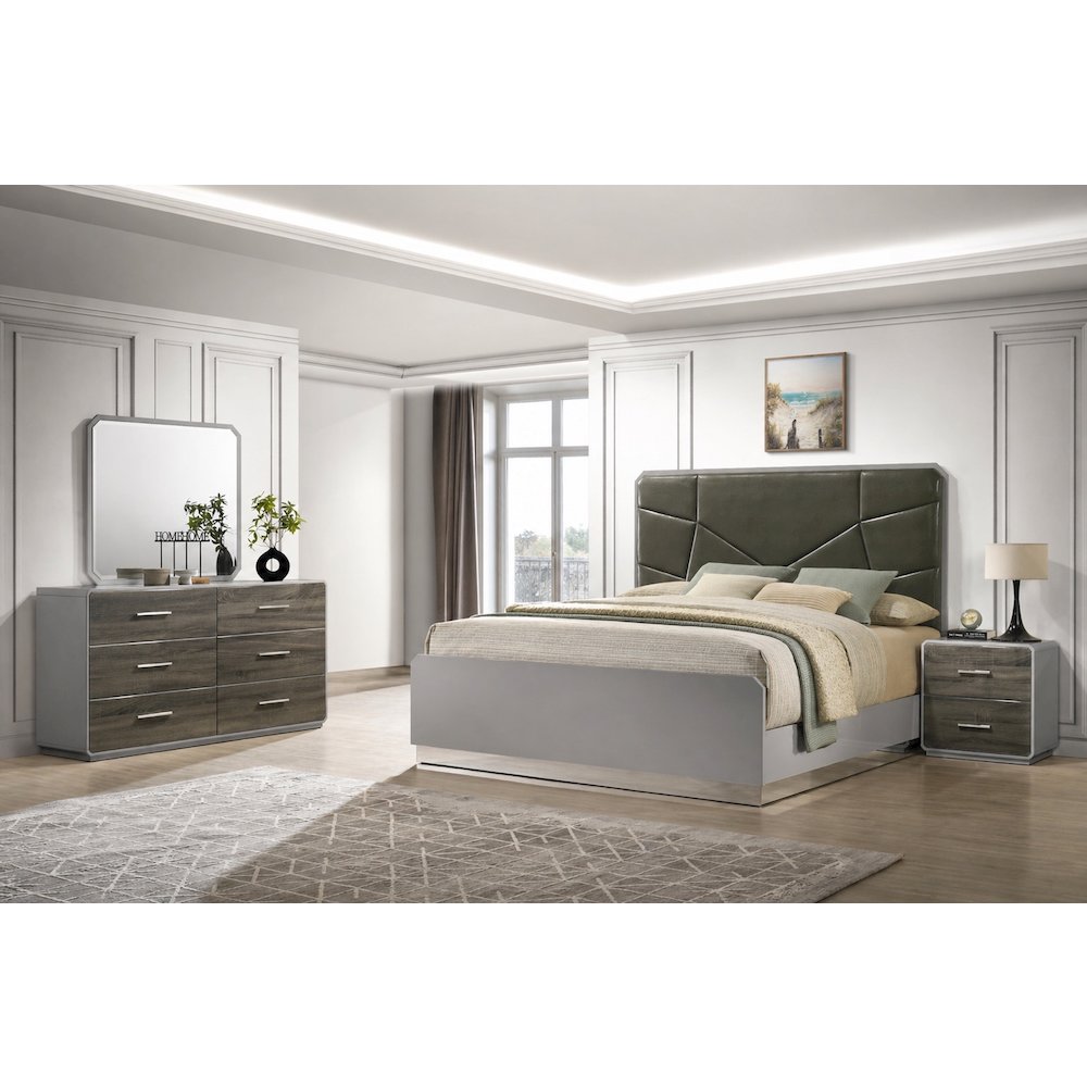 Naples Stone Gray Platform 4-Piece Bedroom Set, King