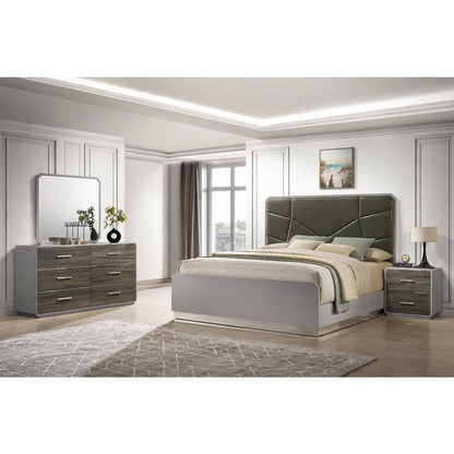 Naples Stone Gray Platform 4-Piece Bedroom Set, Queen