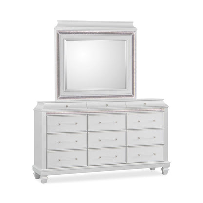Sabrina White 5-Piece Bedroom Set with LED Lighting, King