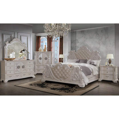 Santa Monica Pearl White 5-Piece Bedroom Set, King