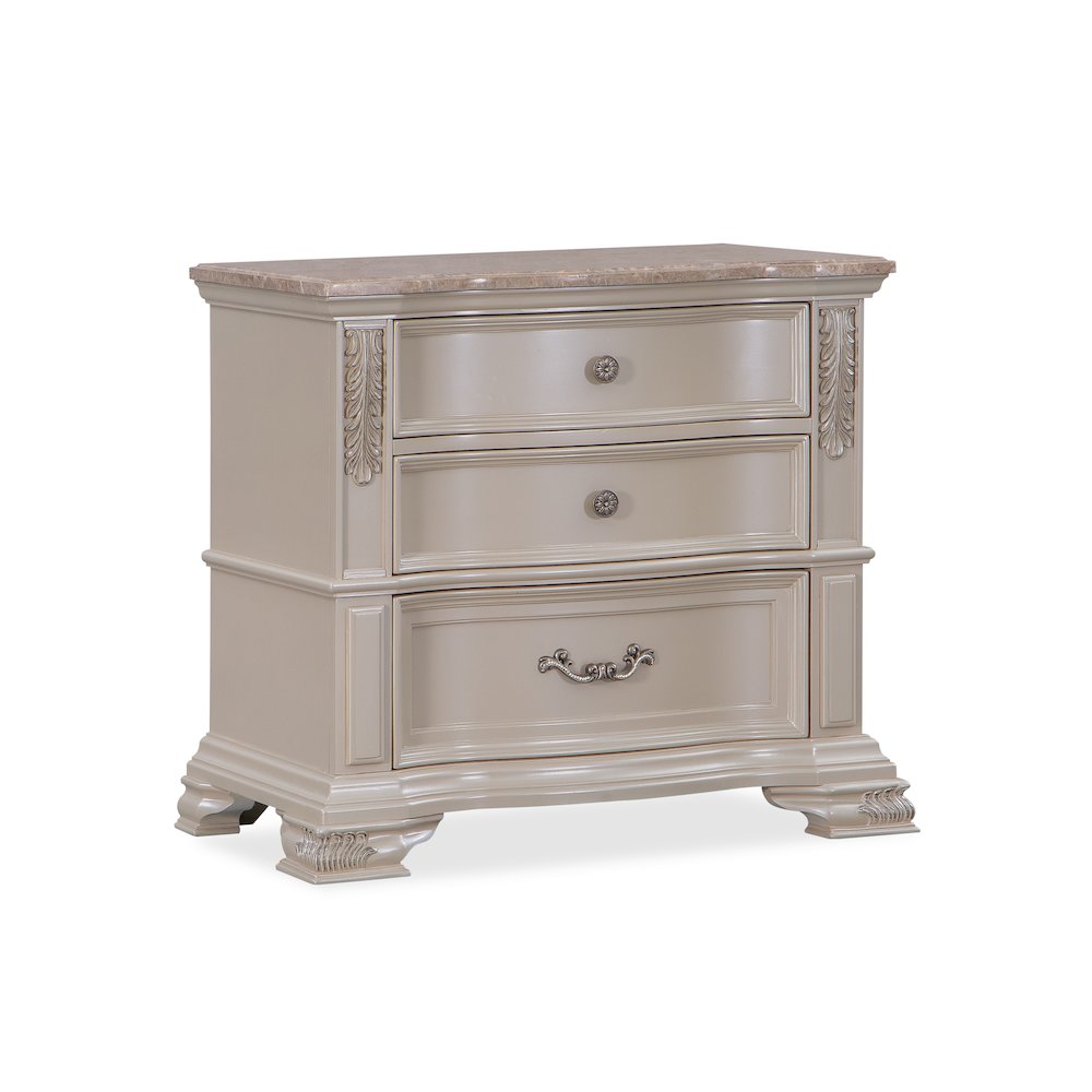 Santa Monica Pearl White 5-Piece Bedroom Set, King