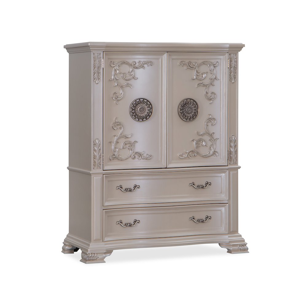 Santa Monica Pearl White 5-Piece Bedroom Set, King