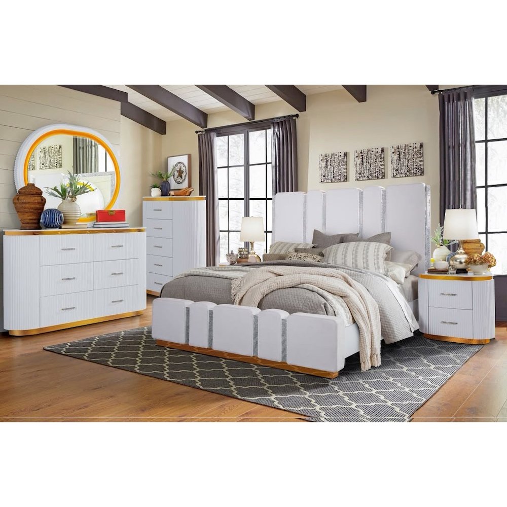Zoe Crystal 5-Piece Bedroom Set with LED Lighting, King