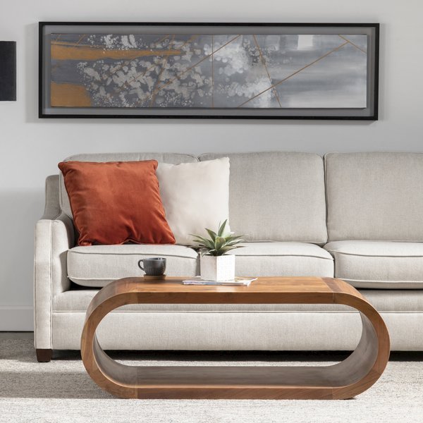 The Wood Cocktail Table Brown Wood 51x23x18" Modern Style