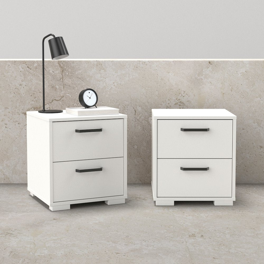 Sofia 2 Drawer Nightstand - Set of 2, White