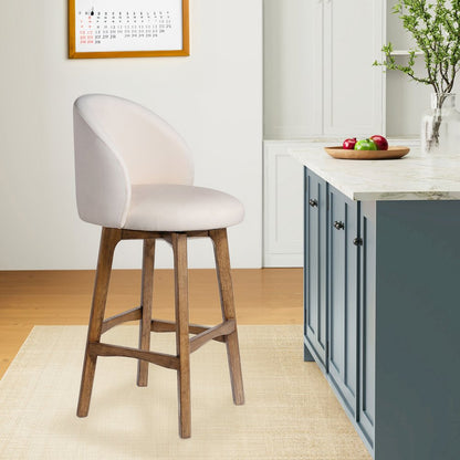 Garet Swivel Bar Stool - Rustic Natural Finish