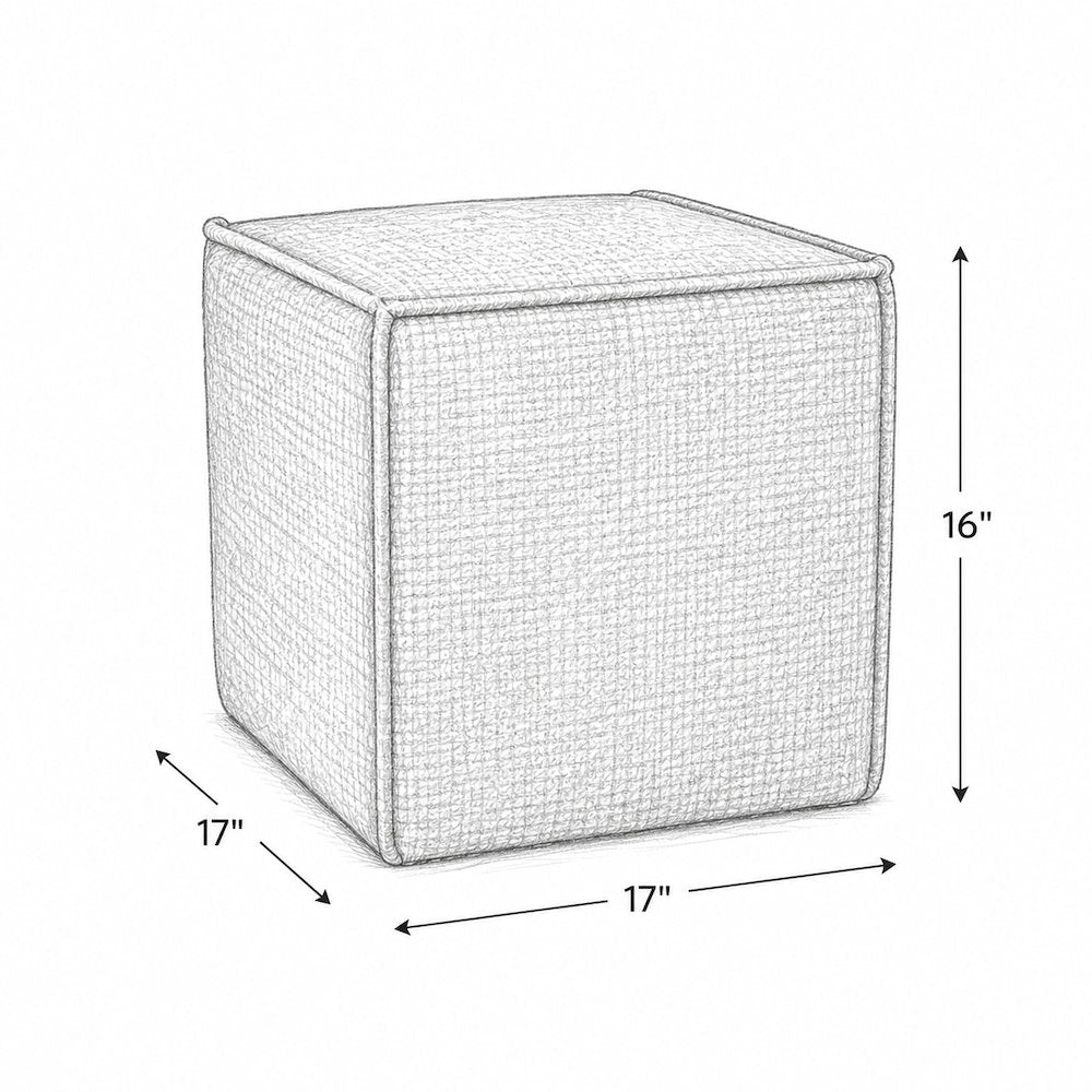 Pontchartrain Pouf Ottoman Chenille Capri