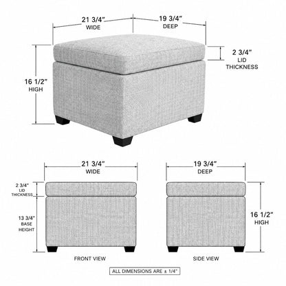 Jackson Square Storage Ottoman Matisse Black