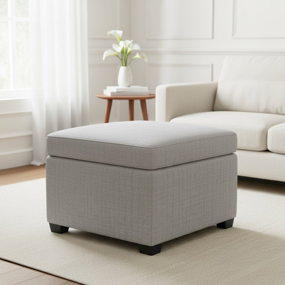 Jackson Square Storage Ottoman Matisse Silver