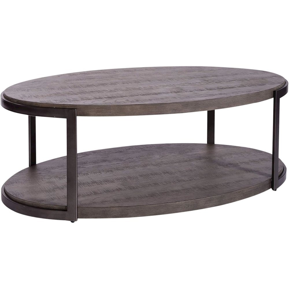 Modern View Oval Cocktail Table in Gauntlet Gray