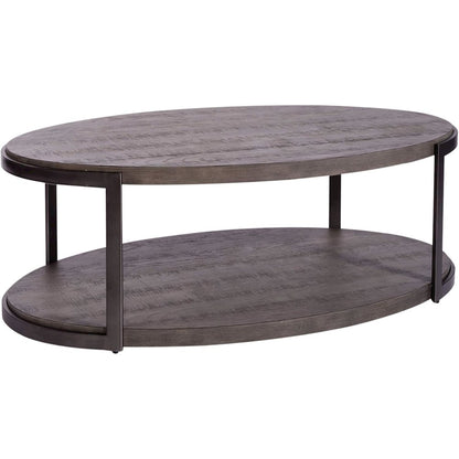 Modern View Oval Cocktail Table in Gauntlet Gray