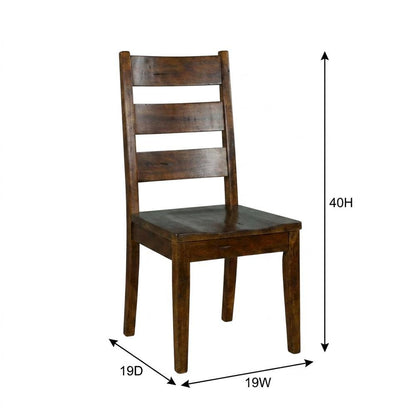 Rustic Ladderback Dining Chairs with Wood Seats, Set of 2