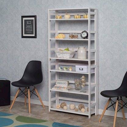 Flip Flop 67" High Folding Bookcase- White