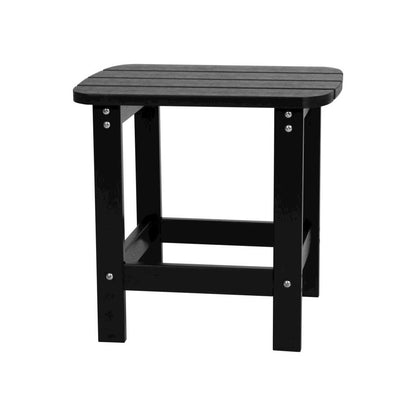 All-Weather Poly Resin Wood Adirondack Side Table in Black