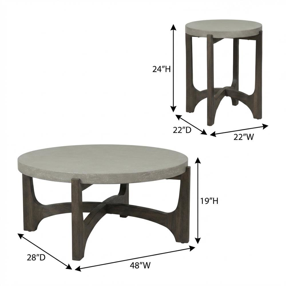 Living Room Set, Coffee Table Set of 3 with End Tables, Brown Wood