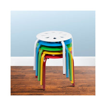 Plastic Nesting Stack Stools, 11.5"Height, Assorted Colors (5 Pack)