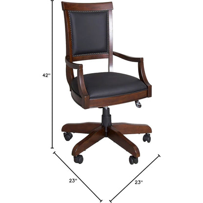 Brayton Manor Jr Executive Desk Chair, W23 x D23 x H42, Dark Brown