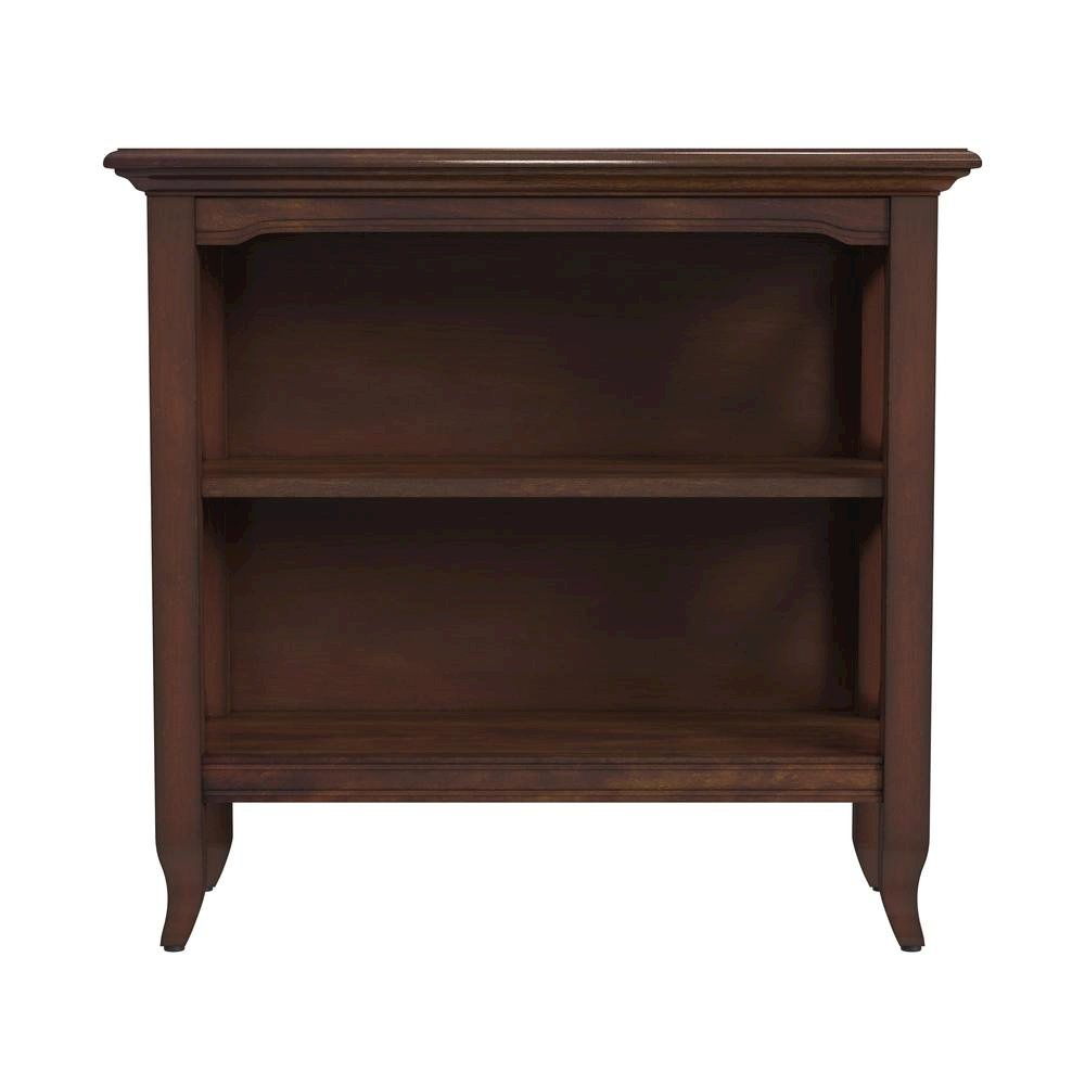 Dark Brown 2 Shelf Bookcase - Short Bookshelf for Farmhouse or Small Spaces