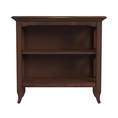 Dark Brown 2 Shelf Bookcase - Short Bookshelf for Farmhouse or Small Spaces