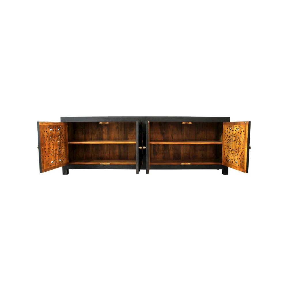 Weatherly 4-Door Media Cabinet in Charcoal Grey