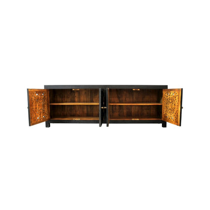 Weatherly 4-Door Media Cabinet in Charcoal Grey