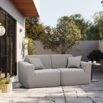 2 Place Seating Gray Outdoor Compressed Foam Sectional Sofas