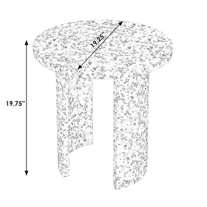 Siesta Outdoor Terrazzo Round Side Table, White