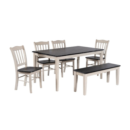 Shaker 6-Piece Dining Set - European Black Ash/Antique White