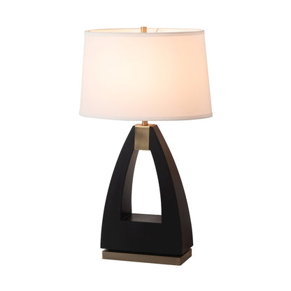 Trina Table Lamp - 30", Ebony Wood Finish, Weathered Brass, 3-Way Switch