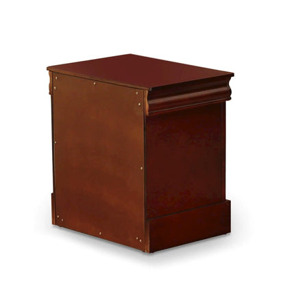 East West Furniture 1-Piece mid century Wooden Night Stand with 2 Wood Drawers for Bedroom – Walnut Finish